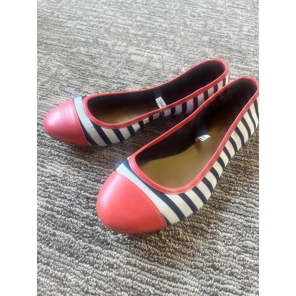 The Webster Miami Target Nautical Striped Ballet Flats Coral Pink Cap Toe 7